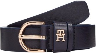 Tommy Hilfiger Womens 2.5 cm Essential Effortless Leather Belt, Blue (Space Blue), 33.5 inches
