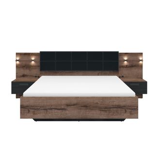 Petits Meubles Cama 160x200 con mesita de noche led tableros de part&iacute;culas madera