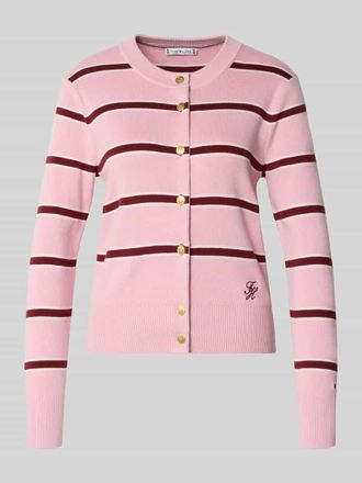 Tommy Hilfiger Regular Fit Strickjacke aus reiner Baumwolle in Pink, Gr&ouml;&szlig;e XL
