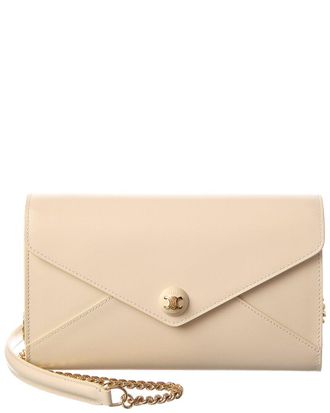 Celine Celine Envelope Leather Wallet On Chain