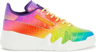Giuseppe Zanotti rainbow crocodile-effect sneakers - men - Leather/Fabric/Rubber - 42.5 - Yellow