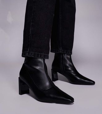 Public Desire Public Desire - Robert - Stivaletti neri con tacco a pianta larga-Nero