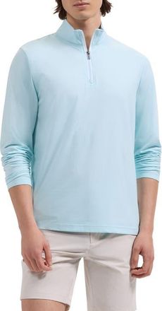 Bugatchi M&eacute;lange Quarter Zip Pullover in Aqua at Nordstrom, Size Xx-Large