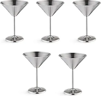 OEM 5 Copas De C&oacute;ctel De Acero Inoxidable, Copas De Vino De Base Alta, Copas De Vino Irrompibles, Bar De Metal, Copa De Champ&aacute;n Plateada