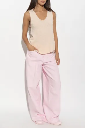 American Vintage Top With Raw Finish, Womens, Pink