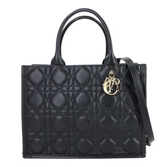Dior Black Leather Handbag Tote Bag (Pre-Owned)