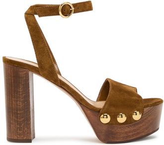 Gianvito Rossi Ard&eacute;a 110 Platform Suede Sandals - Brown - 39 (IT39 / UK6)