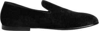 Dolce & Gabbana Luxe Velvet Loafers Leren Buitenzool - Heren - Loafers - Zwart - 40 1/2 EU - Schoenen