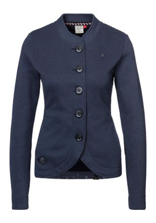 Ragwear Sweatjacke RAGWEAR AVALINA O, Damen, Gr. 3XL, blau (navy), Sweatware, Obermaterial: 70% Baumwolle, 30% Polyester, unifarben, figurbetont h&uuml;ftlang, Run