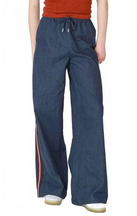 Dex Clothing Side Stripe Wide Leg Jean In Blue