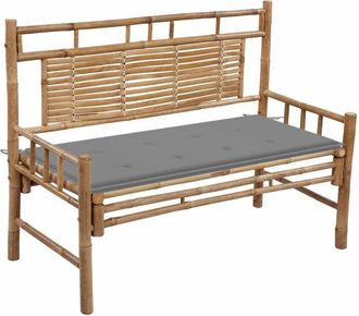 vidaXL Banco De Jard&iacute;n Con Coj&iacute;n Bamb&uacute; 120 Cm Vidaxl