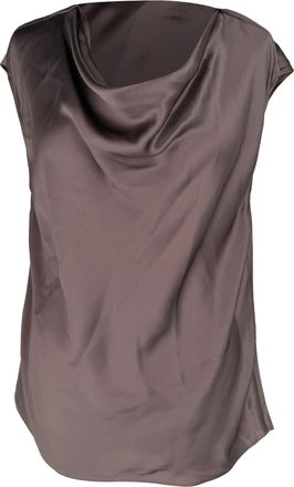 Lanvin Cowl Neck Blouse in Brown Silk