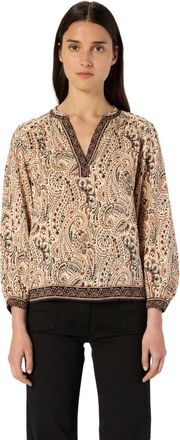 Gerard Darel Amaya Paisley Print V Neck Blouse in Natural at Nordstrom, Size 12