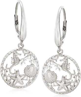 Ross-Simons Sterling Silver Sea Life Drop Earrings