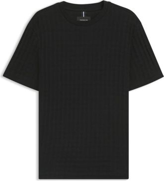 BOSS Porsche x houndstooth-patterned T-shirt in mercerized cotton