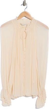 Alice & Olivia Josephine Tie Neck Top in Biscotti at Nordstrom Rack, Size X-Large