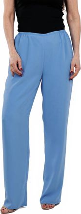 Caroline Rose Womens Matte Crepe Straight Leg Pants In Blue