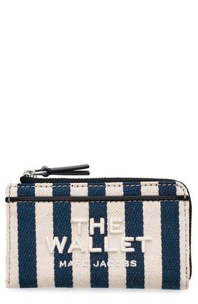 Marc Jacobs The Top Zip Multi Stripe Wallet in Blue Sea Multi at Nordstrom