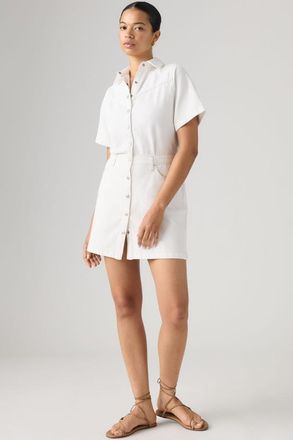 Levi's Short Sleeve Logan Western Lightweight Dress - Mujer - XS - Blanco / Tooth Fairy Lightweight