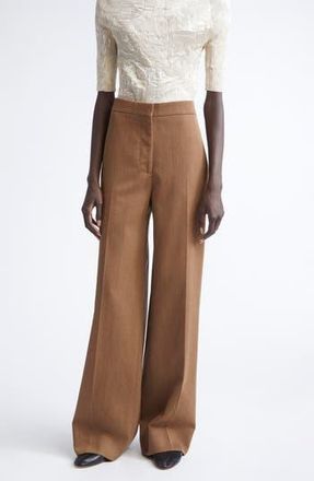FFORME Agel Tailored Wide Leg Virgin Wool Trousers in Camel Melange at Nordstrom Rack, Size 8 Us / 44 It