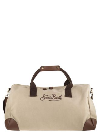 MC2 Saint Barth Canvas Weekend Duffle Bag With Leather Effect Details