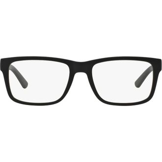A|X Armani Exchange 53mm Rectangular Optical Glasses in Matte Black at Nordstrom
