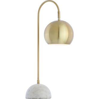 Jonathan Y Designs Stephen Metal/Marble LED Table Lamp in Brass Gold/white at Nordstrom