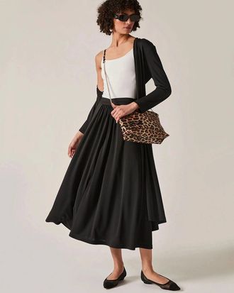James Lakeland Womens Black Jersey Midi Skirt - Size: 12