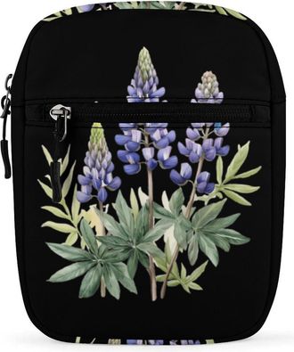 Generic Lupine Flowers Trendy Crossbody Bag for Men Women Small Satchel Men Sling Adjustable Shoulder Strap Messenger