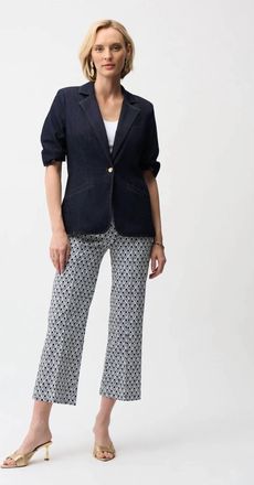 Joseph Ribkoff Millennium Geometric Flare Pull-On Pants In Navy Print