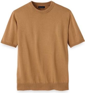 Paul Fredrick Supima Cotton Crew Neck Sweater in Light Brown at Nordstrom, Size Xx-Large