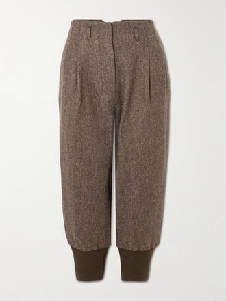 Purdey Pantaloni A Gamba Affusolata In Tweed Di Lana Breeks - Marrone