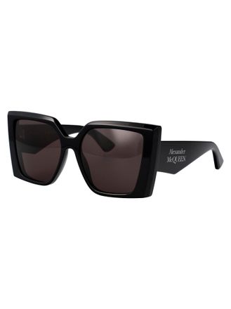 Alexander McQueen AM0467S Injected Square Frame Sunglasses - Black