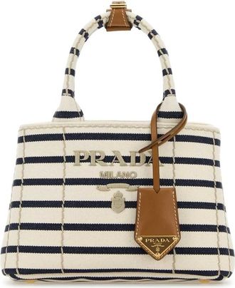 Prada Embroidered Canvas Mini Handbag