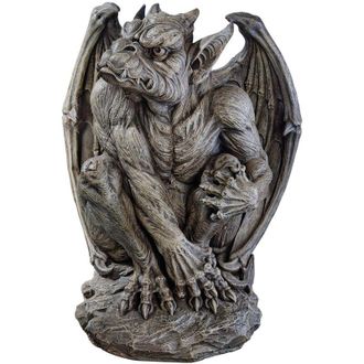Design Toscano Design Toscano Silas il Gargoyle sentinella Statua decorazione Gotica, poliresina, pietra grigia, 61 cm