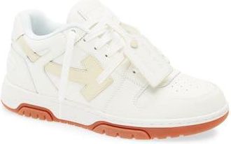 Off-white Out Of Office Leather Sneaker in Beige And White at Nordstrom Rack, Size 7Us / 40Eu