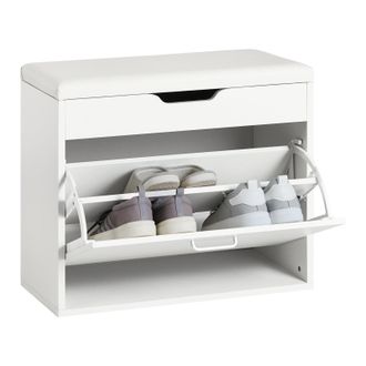 SoBuy Banco Zapatero Con 1 Solapas Banco De Almacenamiento Con Coj&iacute;n Acolchado De Asiento 60 X 30 X 50 Cm Fsr95-w Sobuy Es