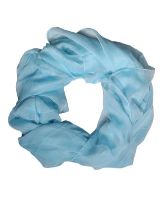 Dolce & Gabbana Womens Silk Rectangle Wrap Shawl Light Blue