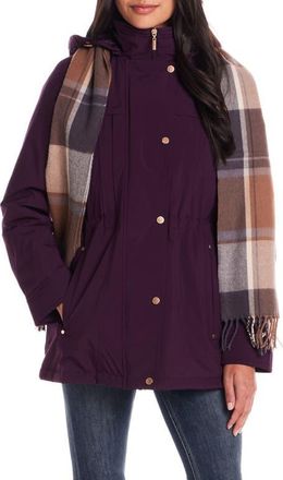 Gallery Water Resistant Insulated Stadium Coat with Removable Hood in Blackberry at Nordstrom, Size X-Large