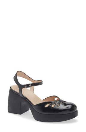 Wonders Ankle Strap Platform Pump in Lack Black at Nordstrom, Size 9.5-10Us