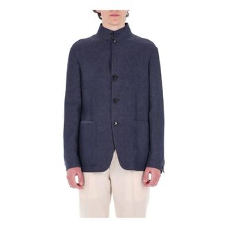 Ermenegildo Zegna Il Conte Jacket - Heren - Blazers - Blauw - 4XL - Leer - Jassen