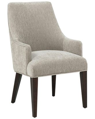 Manhattan Comfort Beever Chenille Dining Armchair With Rubberwood Legs