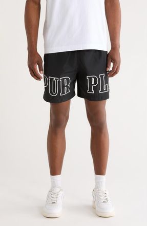 Purple Everyday Satin Shorts in Black at Nordstrom, Size Xx-Large
