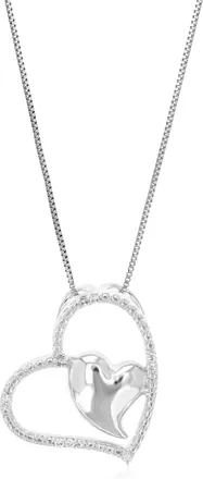 Vir Jewels 1/14 cttw Lab Grown Diamond Heart Pendant Necklace in Sterling Silver with Chain For Women