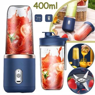 OEM Batidora El&eacute;ctrica Usb De 400 Ml, Batidora Para Batidos De Frutas Y Verduras, 6 Cuchillas