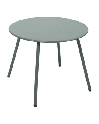 Deco Wood Mesa centro exterior redonda acero verde mate &Oslash;50cm