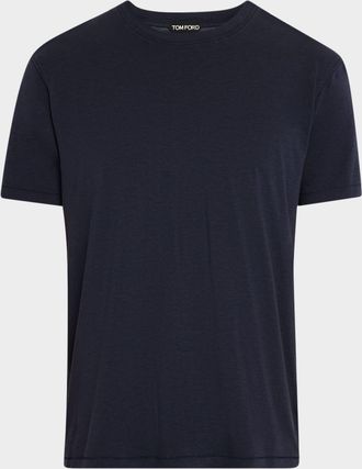 Tom Ford Mens Lyocell-Cotton Crewneck T-Shirt