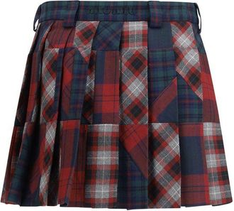 Miu Miu Pleated Tartan Patchwork Skirt - Multicolor