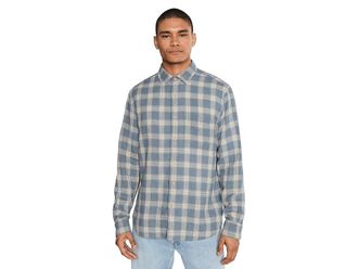 Faherty Palmetto Shirt Mens Clothing Shore Flint Plaid : 2XL, Linen/Viscose