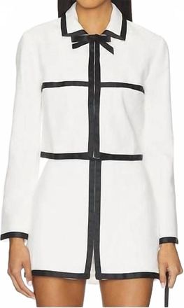 Amanda Uprichard Trey Jacket With Bow Detail In Ivory